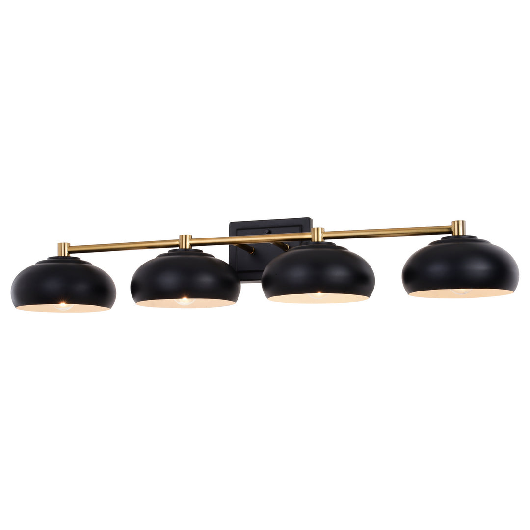 Vaxcel Belmont W0387 Bath Vanity Light 38 in. wide - Matte Black and Satin Brass
