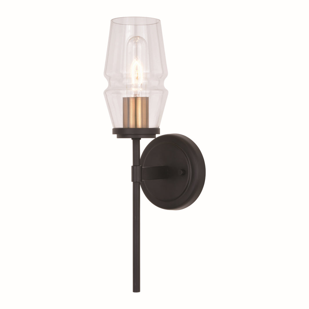 Vaxcel Warren W0391 Wall Light - Matte Black and Brushed Brass