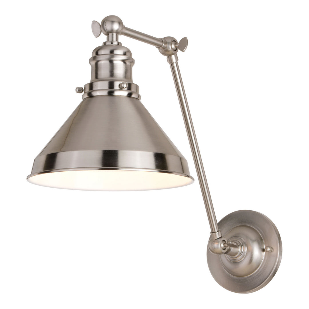 Vaxcel Lighting W0397 Alexis One Light Swing Arm Wall Light Lamp Pewter, Nickel, Silver