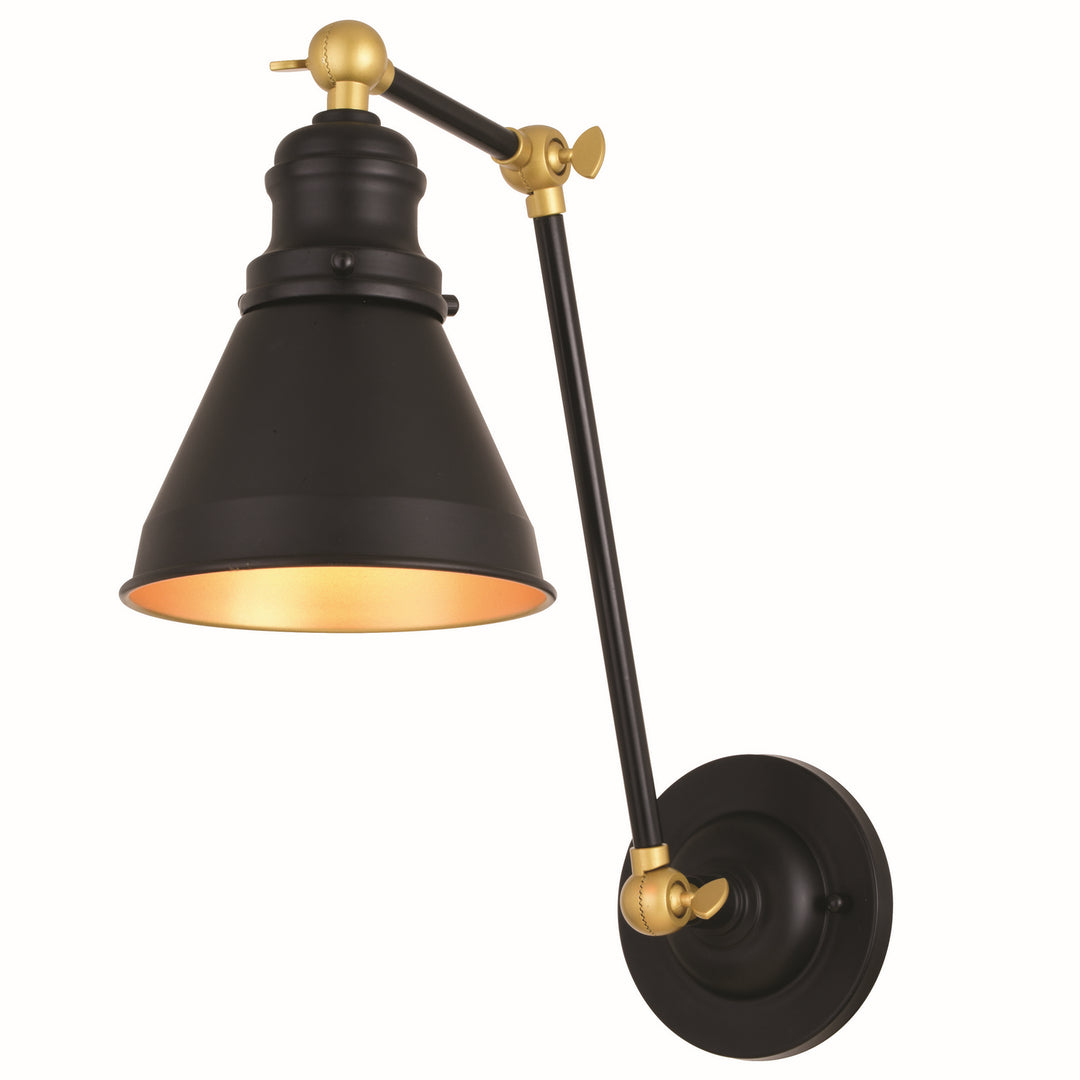 Vaxcel Lighting W0400 Alexis One Light Swing Arm Wall Light Lamp Two-Tone