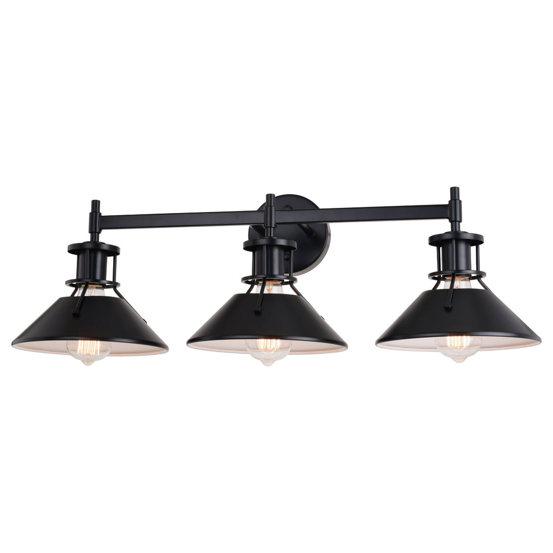 Vaxcel Canton W0414 Bath Vanity Light 29 in. wide - Black and Matte White