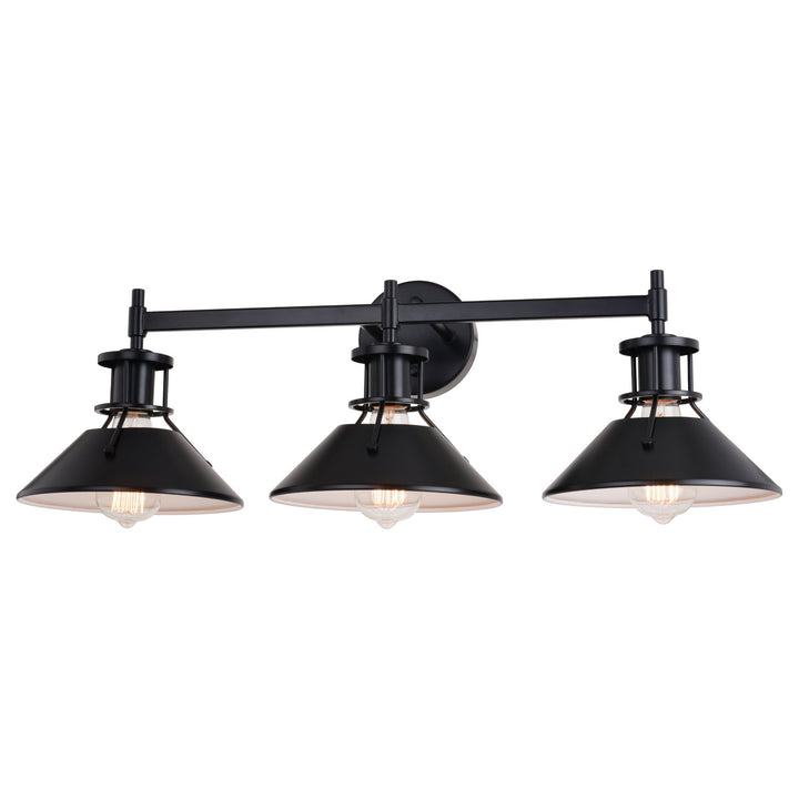 Vaxcel Canton W0414 Bath Vanity Light 29 in. wide - Black and Matte White