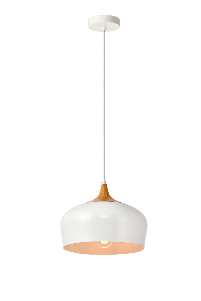 Elegant Nora LDPD2004 Pendant Light - White And Natural Wood