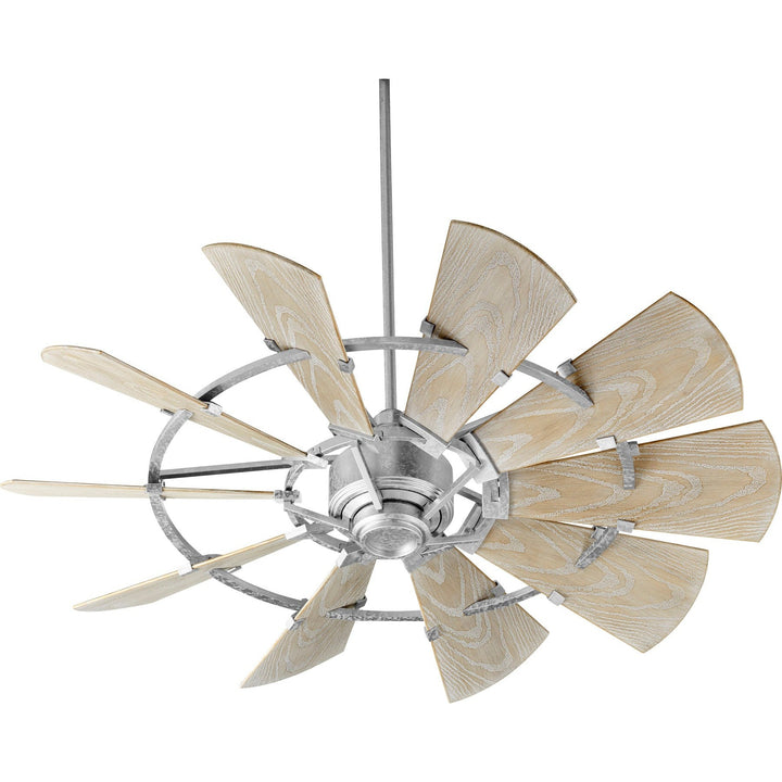 Quorum Windmill 195210-9 Ceiling Fan 52 in. - Galvanized, Weathered Oak