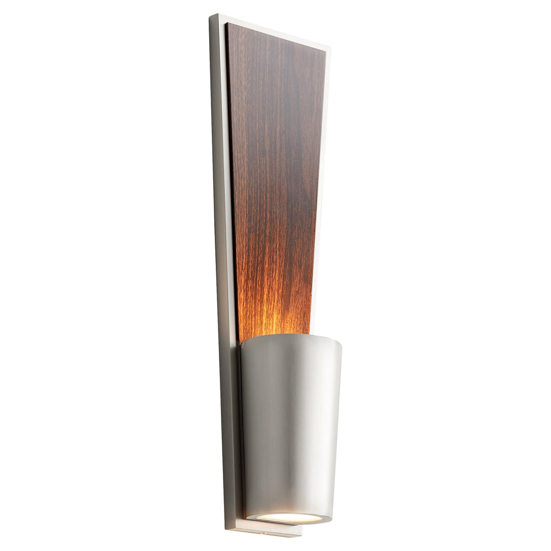 Oxygen Favero 3-402-24 Wall Sconce Light - Satin Nickel W/ Walnut