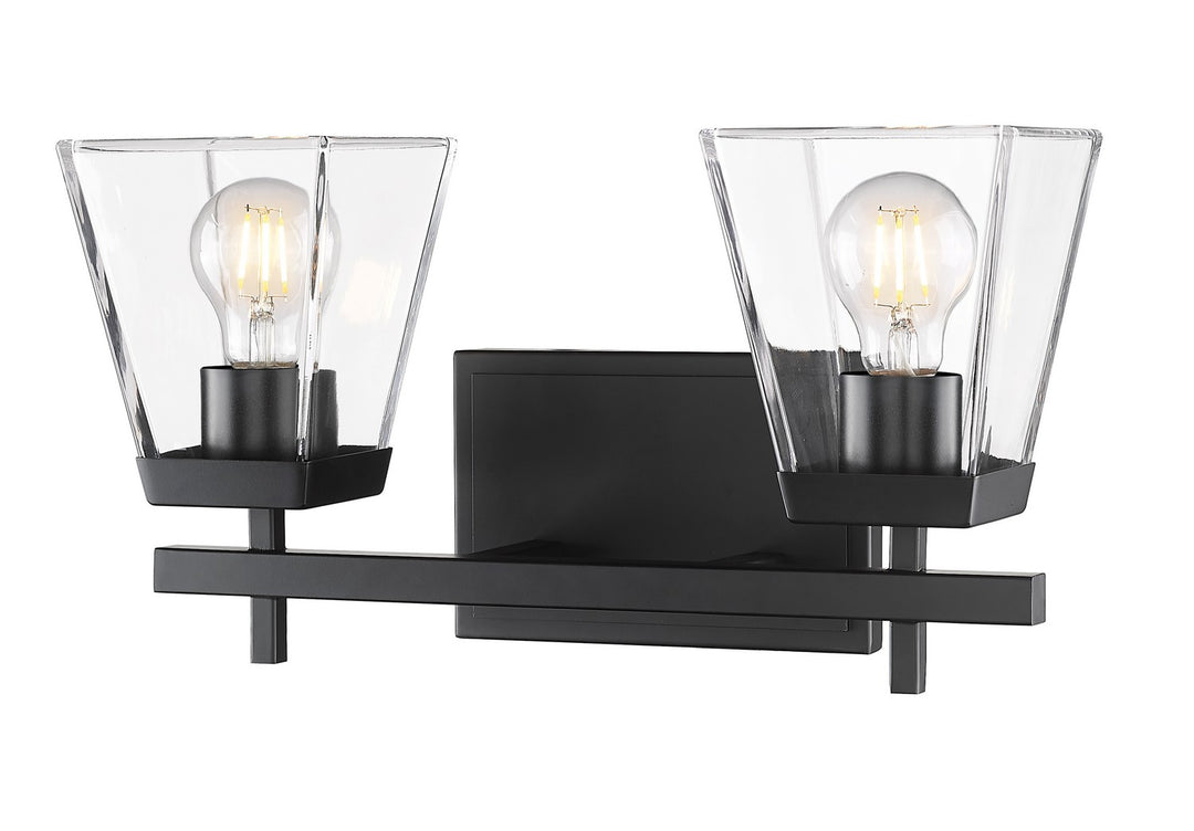 Z-Lite Lauren 819-2V-MB Bath Vanity Light 16 in. wide - Matte Black