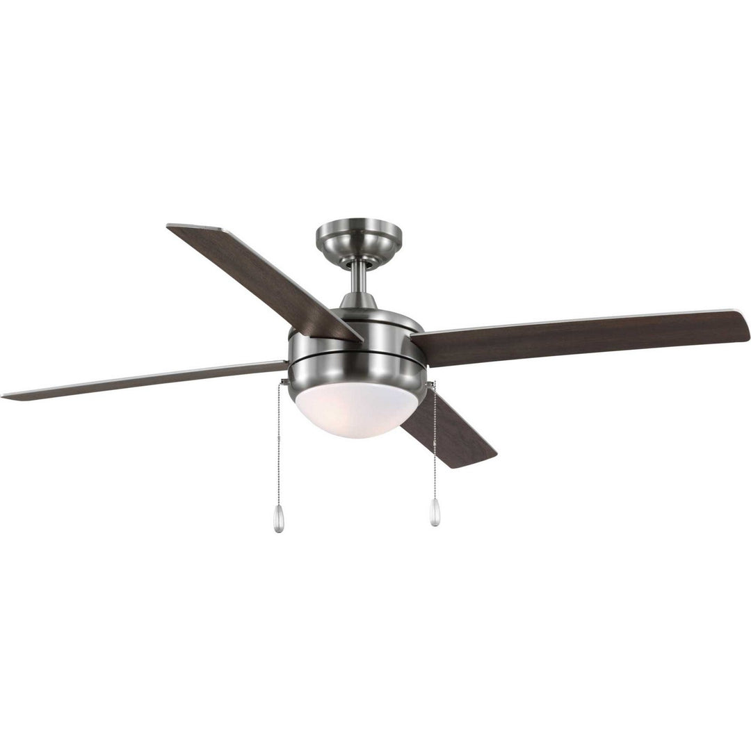 Progress Mclennan Ii P250089-009-WB Ceiling Fan - Brushed Nickel, Brushed Nickel, Walnut/