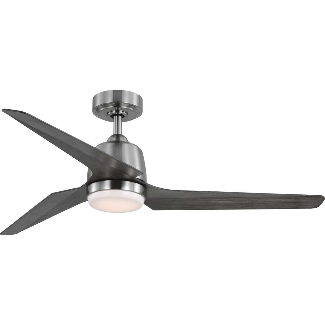 Progress Upshur P250094-009-30 Ceiling Fan - Brushed Nickel, Grey Weathered Wood/