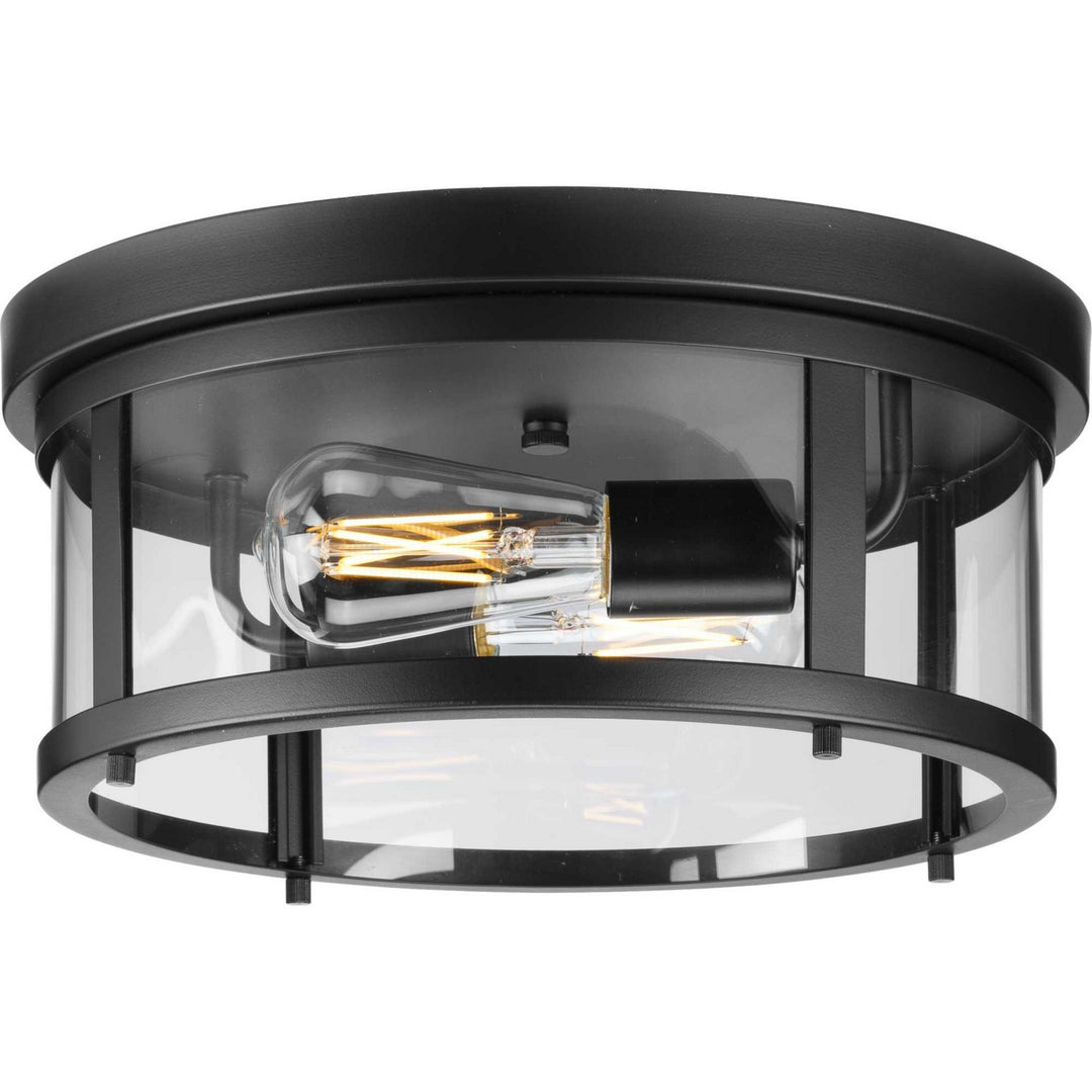 Progress Lighting P550021-31M Gunther Two Light Outdoor Flush Mount Outdoor Black