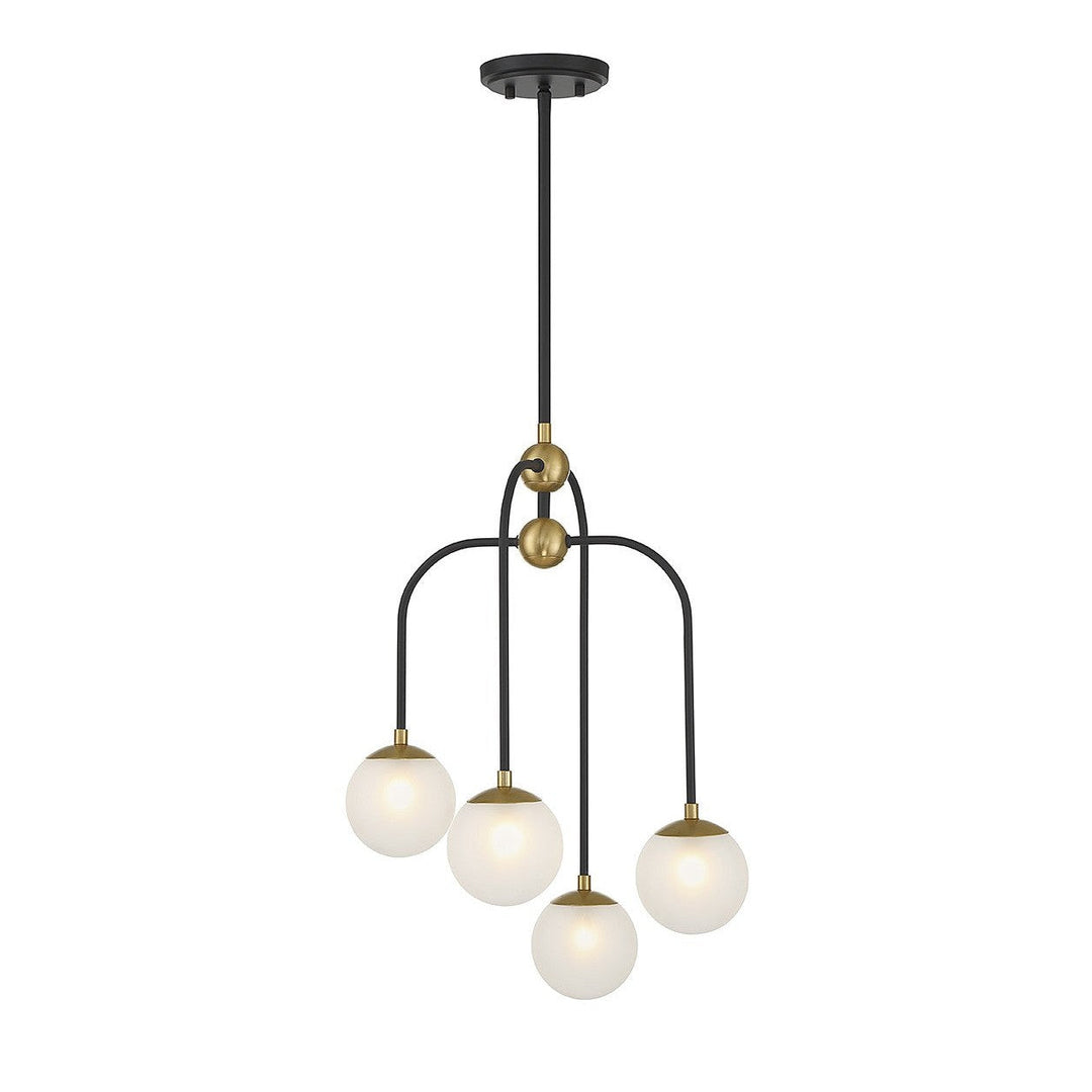 Savoy House Couplet 1-6697-4-143 Chandelier Light - Matte Black with Warm Brass