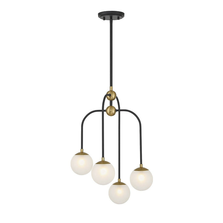 Savoy House Couplet 1-6697-4-143 Chandelier Light - Matte Black with Warm Brass