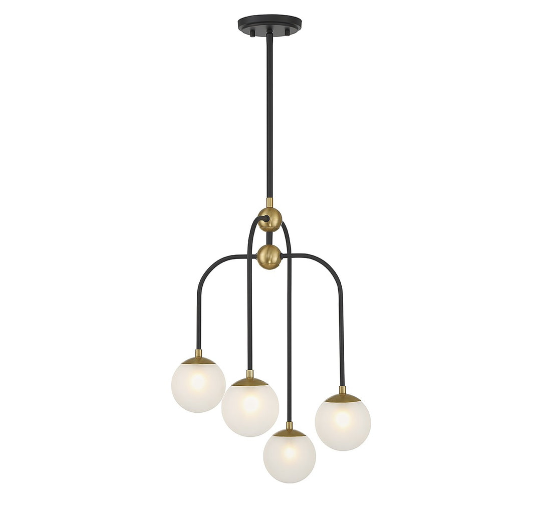 Savoy House Couplet 1-6697-4-143 Chandelier Light - Matte Black with Warm Brass