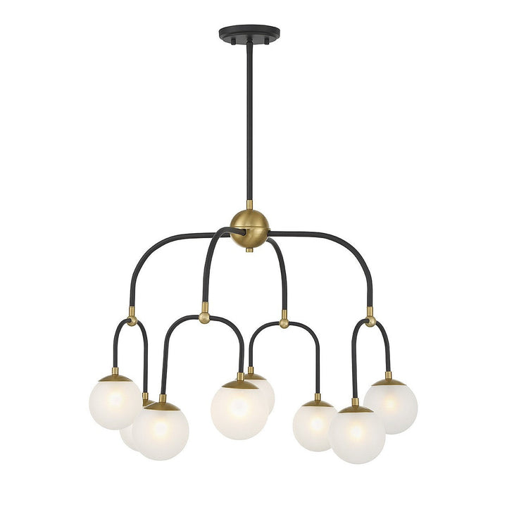 Savoy House Couplet 1-6698-8-143 Chandelier Light - Matte Black with Warm Brass