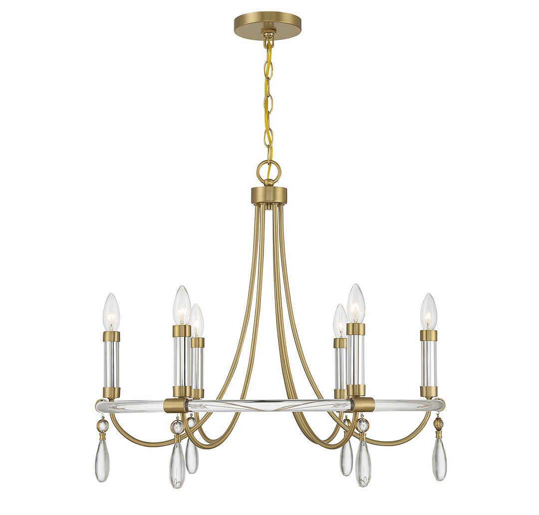 Savoy House Mayfair 1-7716-6-195 Chandelier Light - Warm Brass and Chrome