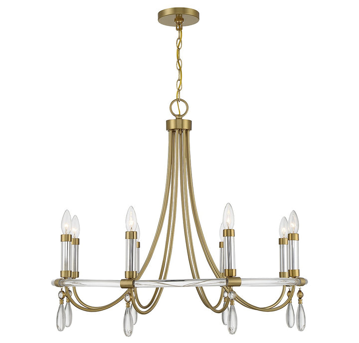 Savoy House Mayfair 1-7718-8-195 Chandelier Light - Warm Brass and Chrome