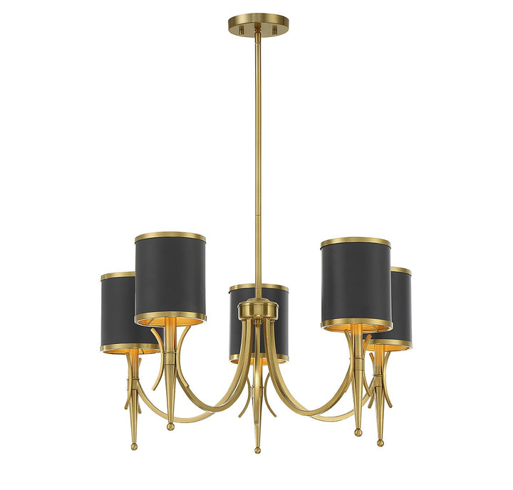 Savoy House Quincy 1-9945-5-143 Chandelier Light - Matte Black with Warm Brass