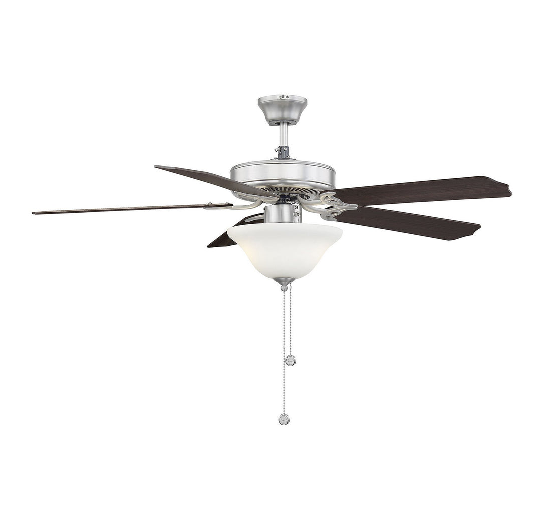 Savoy House First Value 52-ECM-5RV-SN Ceiling Fan 52 - Satin Nickel, Chestnut and Grey Weathered Oak/