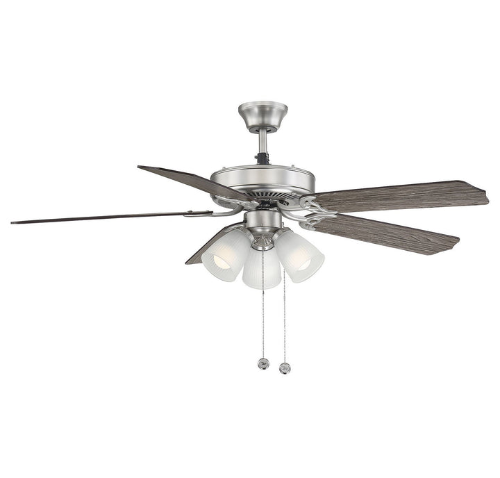 Savoy House First Value 52-EUP-5RV-SN Ceiling Fan 52 - Satin Nickel, Chestnut and Grey Weathered Oak/
