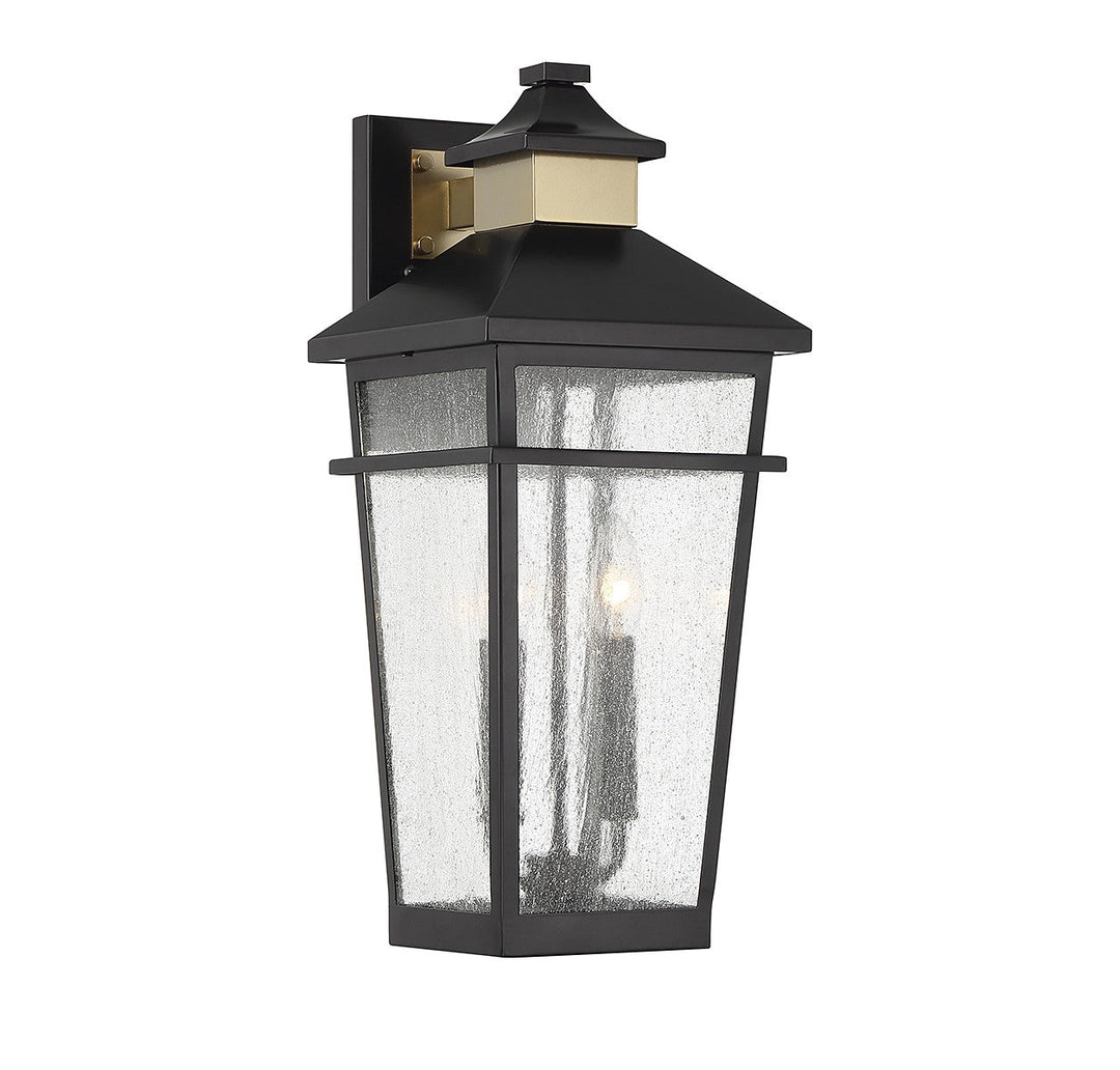 Savoy House Lighting 5-714-143  Kingsley Outdoor Matte Black With Warm Brass