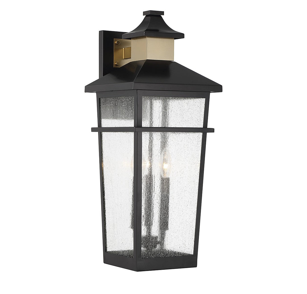 Savoy House Lighting 5-715-143  Kingsley Outdoor Matte Black With Warm Brass