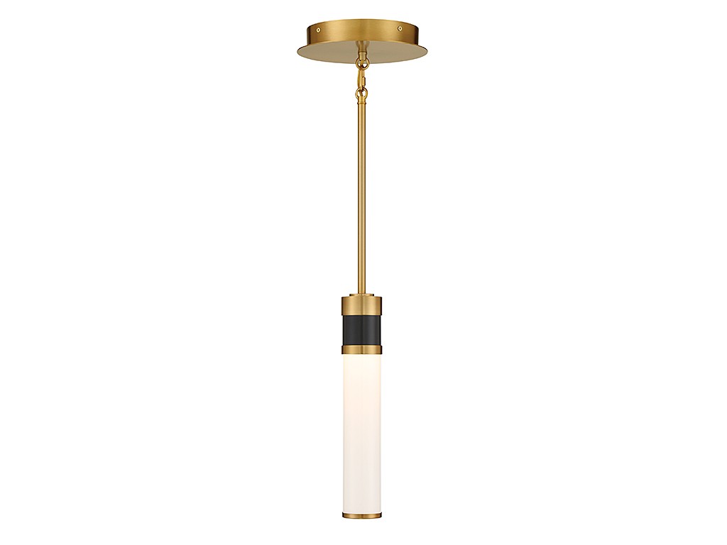 Savoy House Abel 7-1643-1-143 Pendant Light - Matte Black with Warm Brass Accents