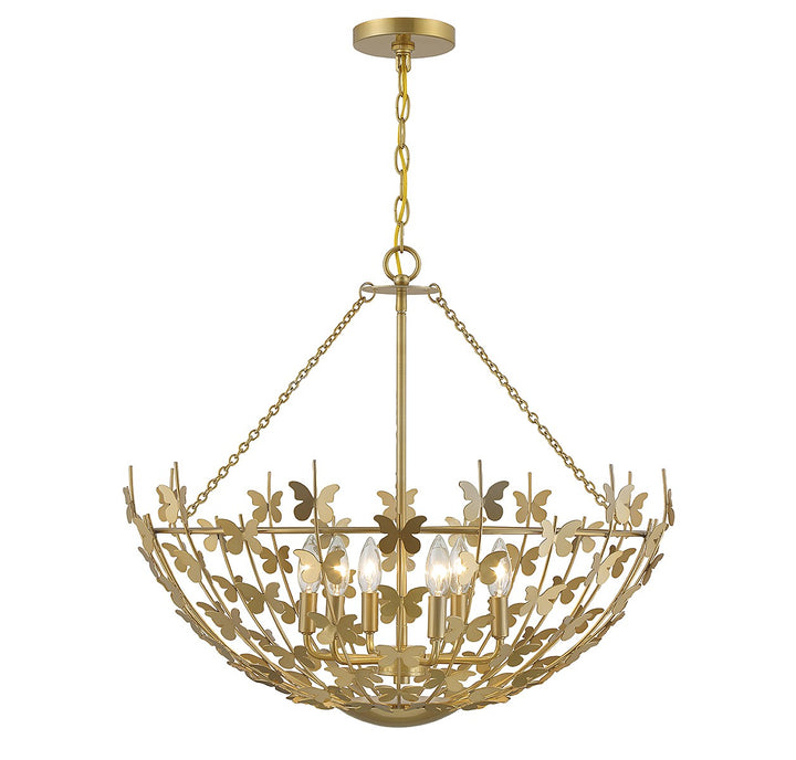 Savoy House Birch 7-4199-6-171 Chandelier Light - Burnished Brass