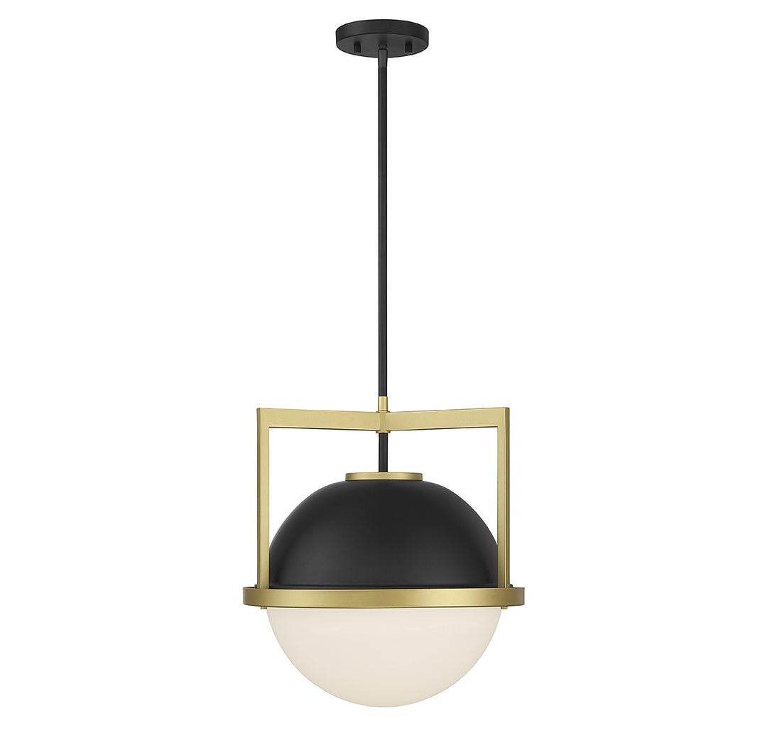 Savoy House Carlysle 7-4600-1-143 Pendant Light - Matte Black with Warm Brass