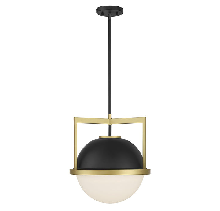 Savoy House Carlysle 7-4600-1-143 Pendant Light - Matte Black with Warm Brass