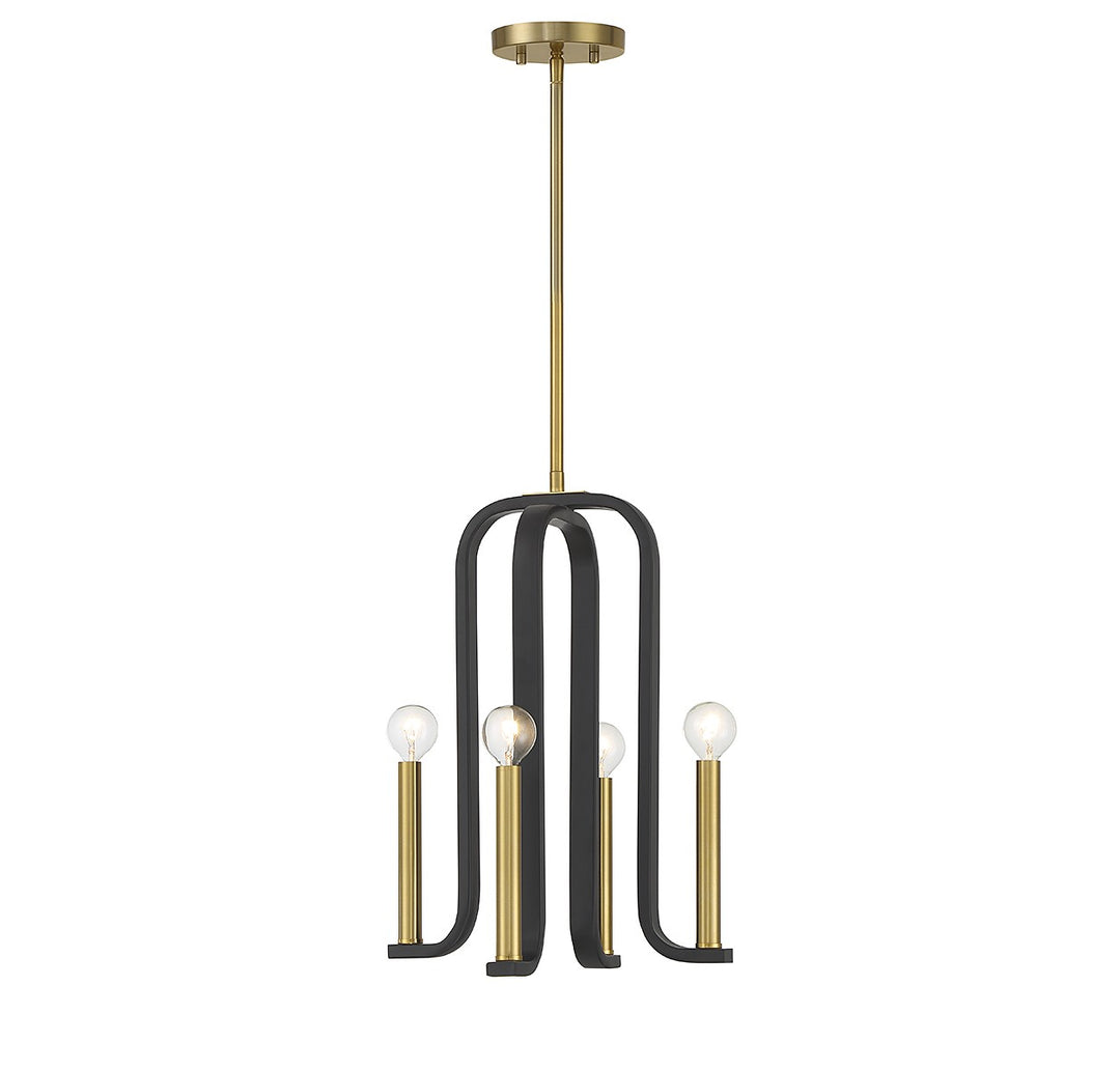 Savoy House Archway 7-5532-4-143 Chandelier Light - Matte Black with Warm Brass