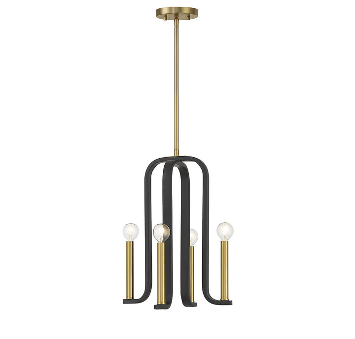 Savoy House Archway 7-5532-4-143 Chandelier Light - Matte Black with Warm Brass