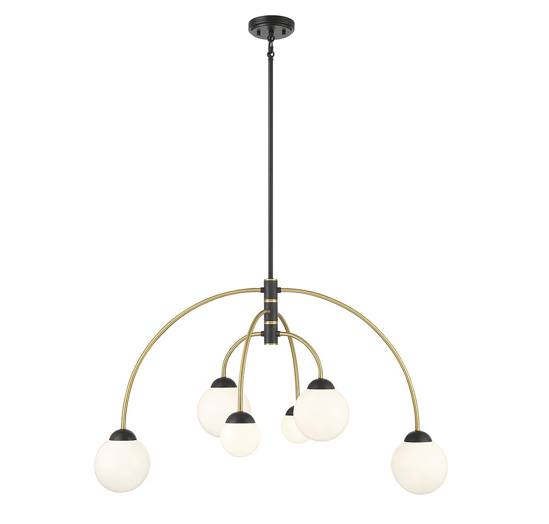 Meridian M100114MBKNB Chandelier Light - Matte Black with Natural Brass