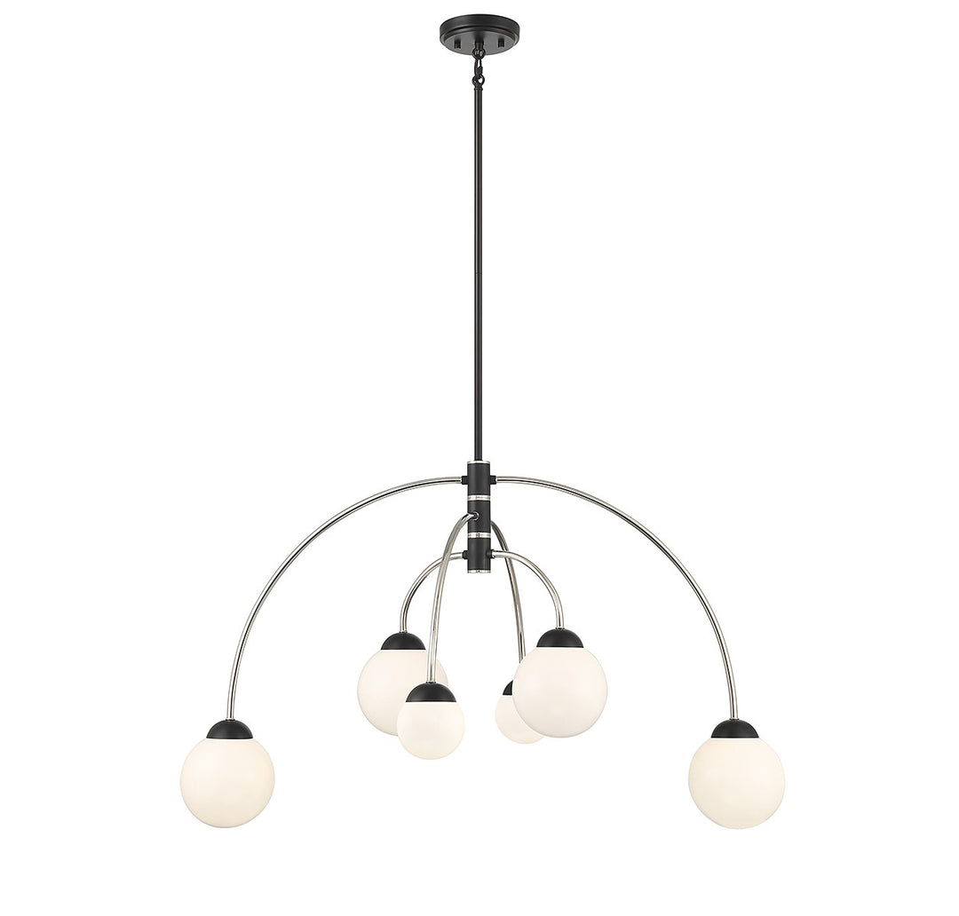 Meridian M100114MBKPN Chandelier Light - Matte Black with Polished Nickel