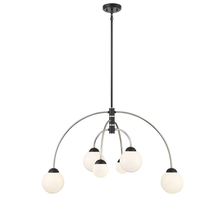 Meridian M100114MBKPN Chandelier Light - Matte Black with Polished Nickel