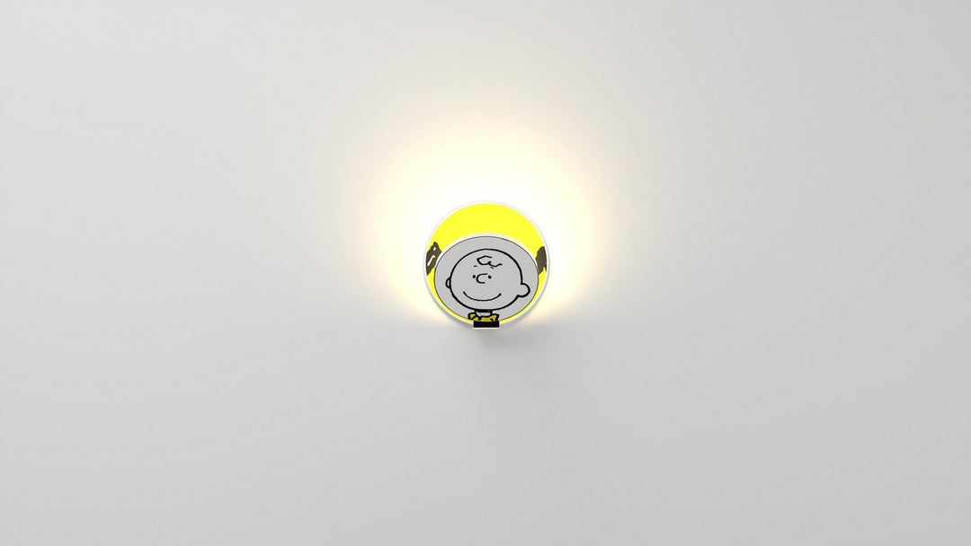 Koncept Gravy GRW-S-CRM-CB1-PI Wall Sconce Light - Chrome Body, Charlie Brown