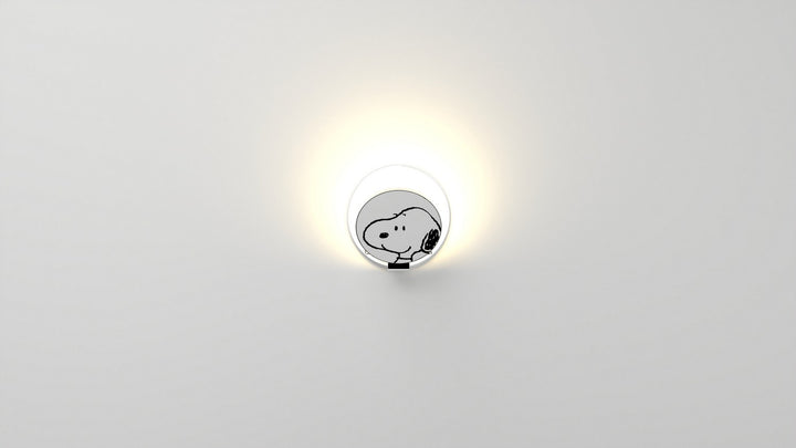 Koncept Gravy GRW-S-CRM-SN1-PI Wall Sconce Light - Chrome Body, Snoopy