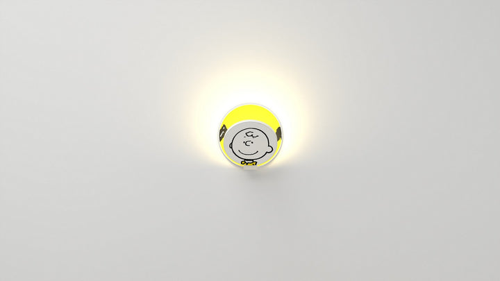 Koncept Gravy GRW-S-MWT-CB1-HW Wall Sconce Light - Matte White Body, Charlie Brown