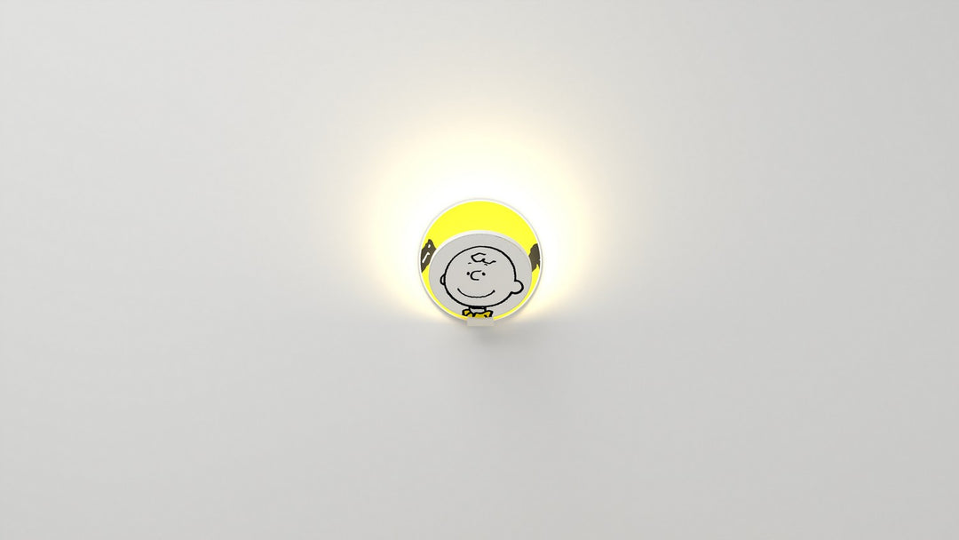 Koncept Gravy GRW-S-MWT-CB1-PI Wall Sconce Light - Matte White Body, Charlie Brown
