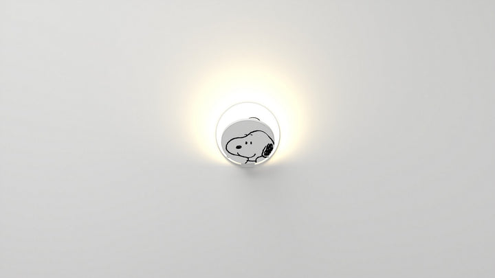 Koncept Gravy GRW-S-MWT-SN1-HW Wall Sconce Light - Matte White Body, Snoopy