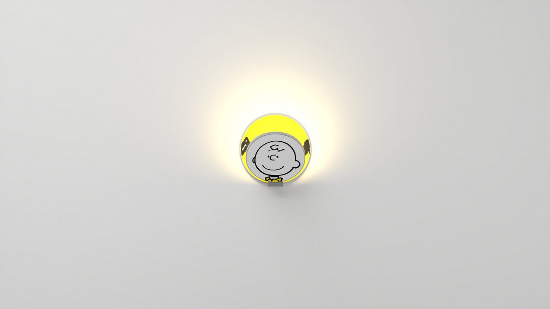 Koncept Gravy GRW-S-SIL-CB1-HW Wall Sconce Light - Matte White Body, Charlie Brown