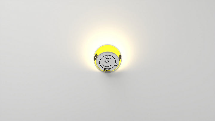 Koncept Gravy GRW-S-SIL-CB1-HW Wall Sconce Light - Matte White Body, Charlie Brown