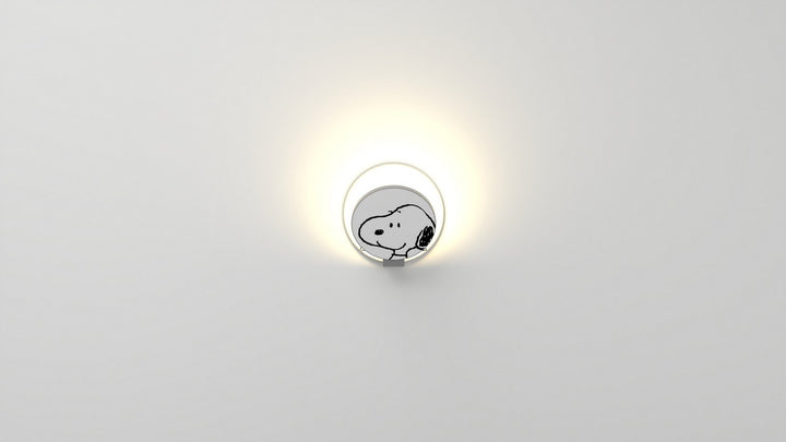 Koncept Gravy GRW-S-SIL-SN1-HW Wall Sconce Light - Matte White Body, Snoopy