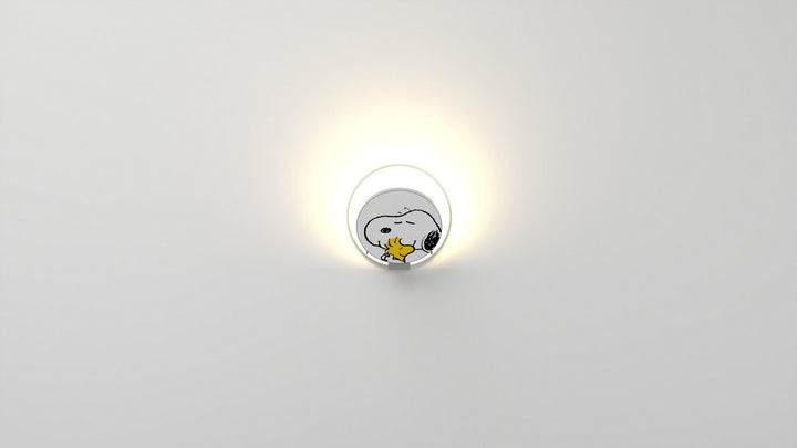 Koncept Gravy GRW-S-SIL-SW1-PI Wall Sconce Light - Matte White Body, Snoopy Woodstock