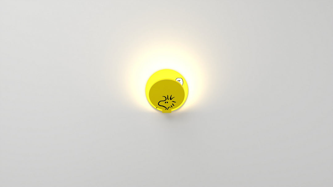 Koncept Gravy GRW-S-WSY-WO1-PI Wall Sconce Light - Matte Bright Yellow Body, Woodstock