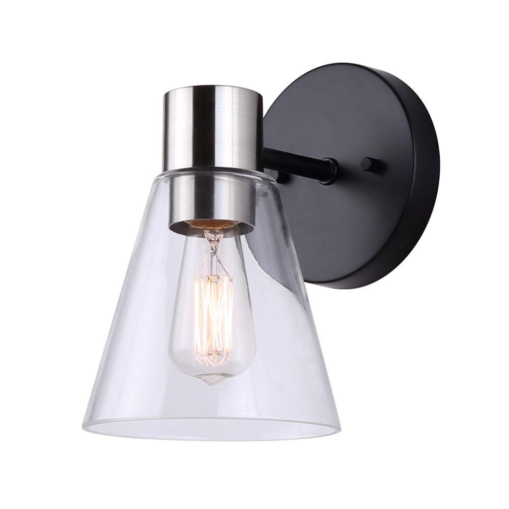 Canarm Davina IVL1127A01BKN Wall Sconce Light - Black/Brushed Nickel