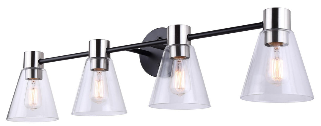 Canarm Davina IVL1127A04BKN Bath Vanity Light 33 in. wide - Black/Brushed Nickel