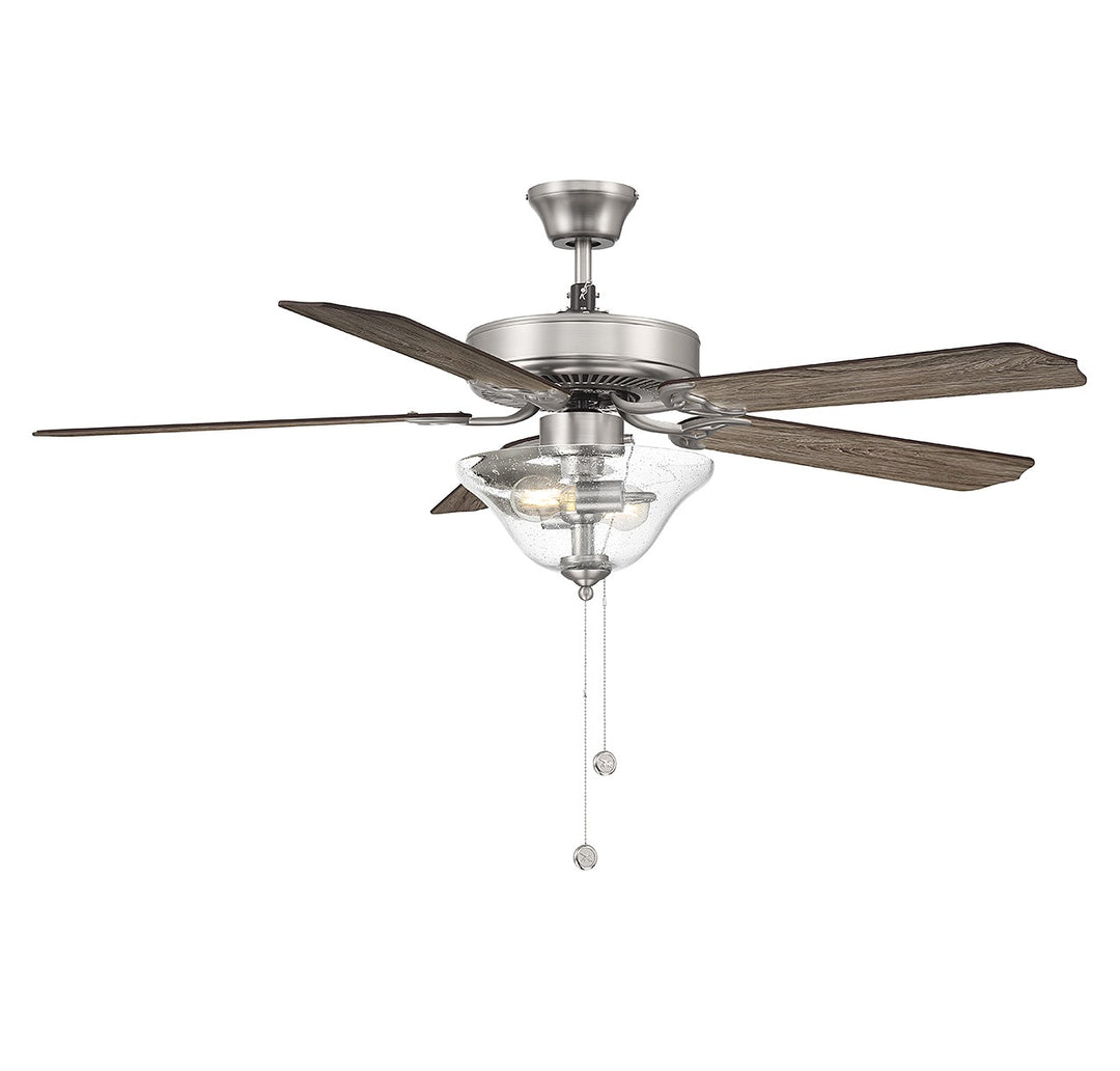 Meridian M2019BNRV Ceiling Fan 52 - Brushed Nickel, Chestnut and Grey Weathered Oak/