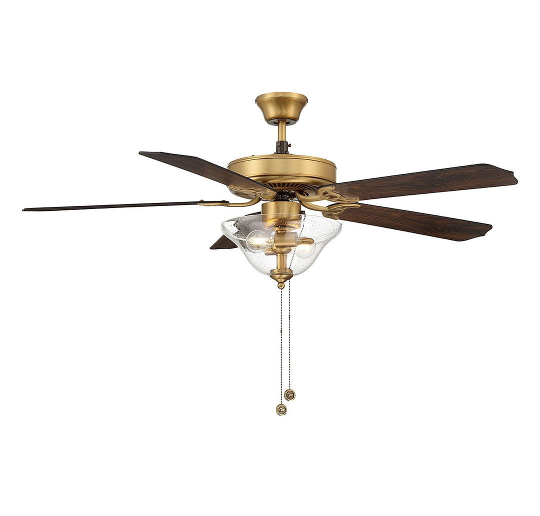 Meridian M2019NBRV Ceiling Fan 52 - Natural Brass, Walnut and Black/