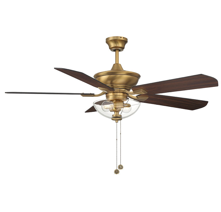 Meridian M2026NBRV Ceiling Fan 52 - Natural Brass, White/Weathered Patina/