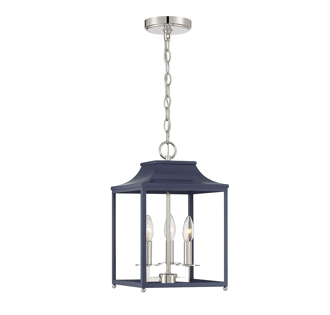 Meridian M30013NBLPN Pendant Light - Navy Blue with Polished Nickel