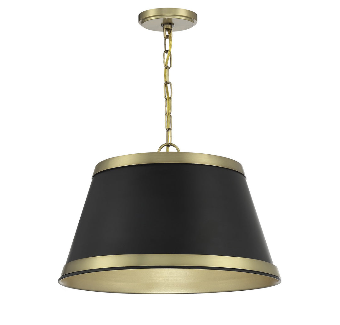 Meridian M7013MBKNB Pendant Light - Matte Black with Natural Brass